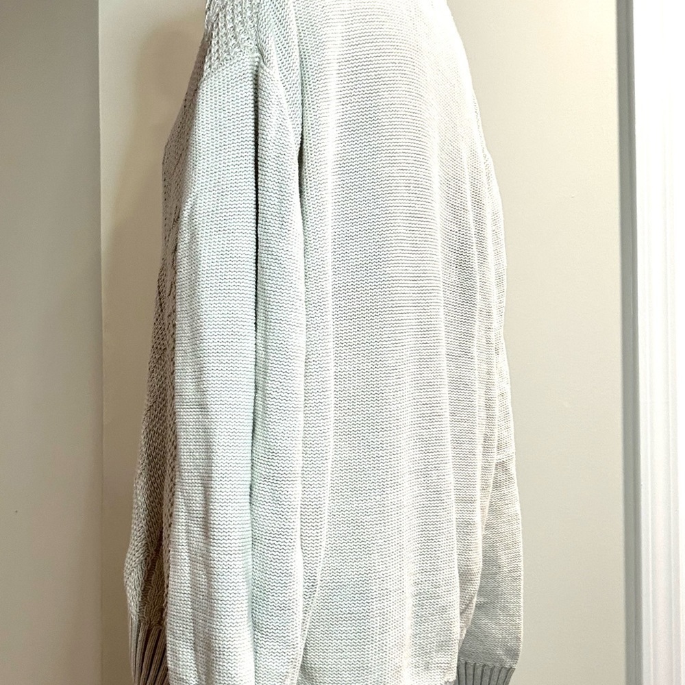 HAGGAR CARDIGAN SWEATER | CREAM | BROWN BUTTONS - Picture 7 of 7